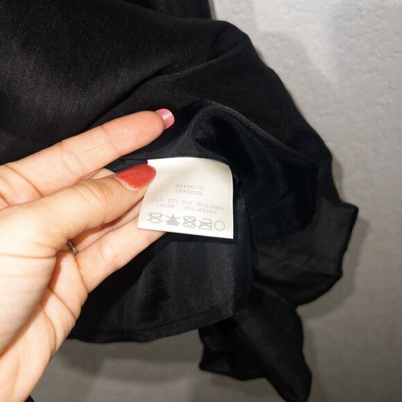 New Quillaree X BHLDN Anthropologie Black Starburst Pleated Dress 4 - Picture 7 of 10